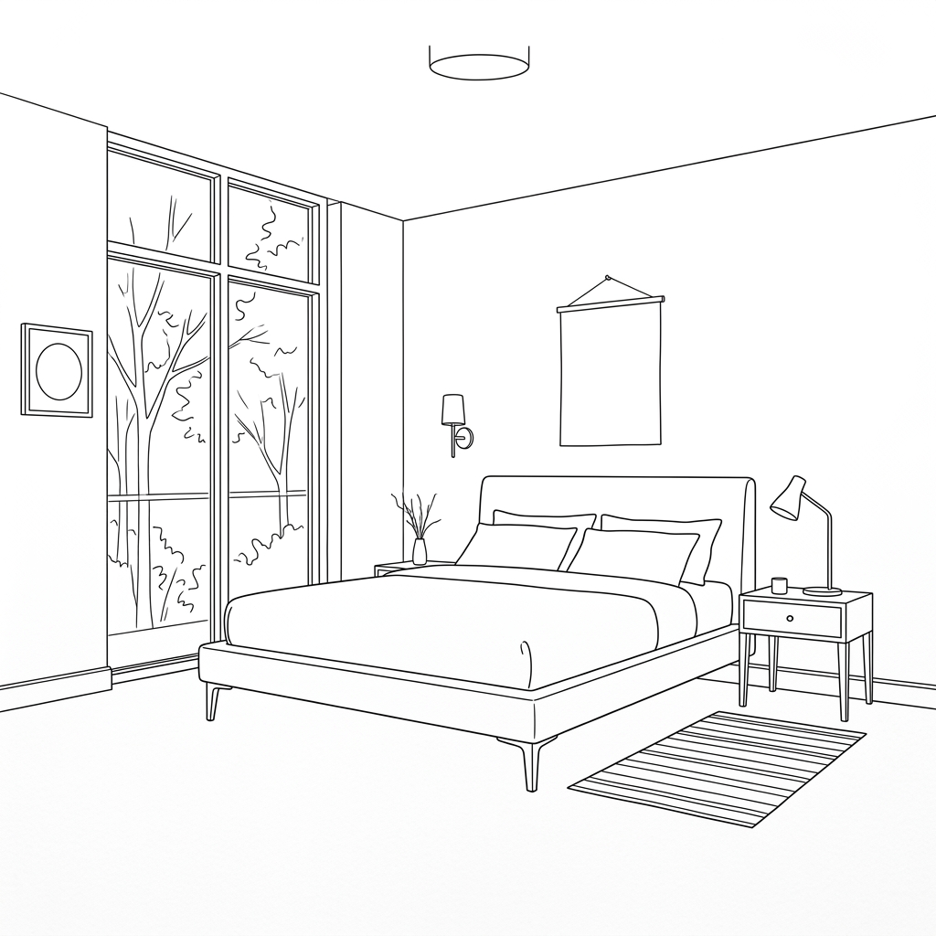 Bedroom Concept Design Sketch